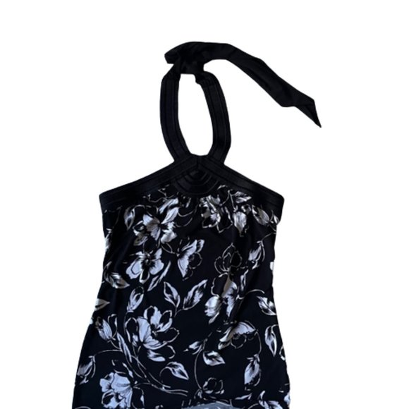 White House Black Market Black & White Floral Halter Top. Size Extra Small - Picture 1 of 10